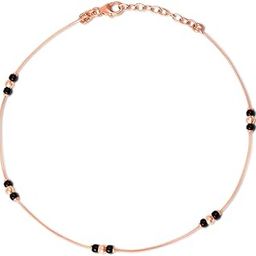925 Sterling Silver Beads Minimal Rose Gold Plating Chain Anklet (Single) | Gift for Women & Girls | With Certificate of Authenticity & 925 Stamp-23
