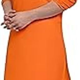 Men's Solid Straight Kurta Pyjama Set Churidaar Pyjama Set for All Occasions,Orange (2XL)-image-89