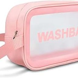 Portable Zipper Makeup Wash Bag Organizer Carry Pouch Bag,Travel Storage Washbag for Women and Girls Multicolor 10CM (Pink)-image-61