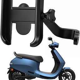 WHIPONE Metal CNC Mobile Holder for Scooter, Scooty & Motorcycle Compatible for Ola S1 Pro, Mirror Mount, 360° Rotation, Strong Anti-Slip Grip, Wide Adjustable Fit for All Smartphones (Black)-1