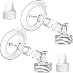 PumpMom 17mm Oval Flanges with Soft Rim Compatible with Spectra S2 S1 9 Plus Breastpumps Accessories, Replacement Breast Shield and Duckbill Valves for Spectra Pump Parts and Flange-image-49