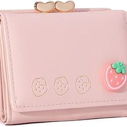 Card Holder Wallet for Women, Small Purse for Women Mini, Cute Pink Strawberry PU Purse for Women Wallet 11x8cm, Women's Wallet Pink-image-73