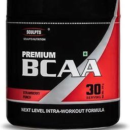 Sculpts Nutrition Premium BCAA 375g | Pre Workout & Intra Workout Supplement with Added 1000mg Citrulline Malate & 2500mg L-Glutamine | Strawberry Flavour - 30 servings-20