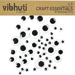 IEIDidactics Kid Vibhuti Crafts Googly Eyes Assorted Sizes (Pack Of 100) - Wiggle Eyes For Arts & Crafts, Dolls, And Soft Toys - Easy To Stick Plastic Button Eyes - 6Mm, 7Mm, 12Mm, 16Mm-image-49