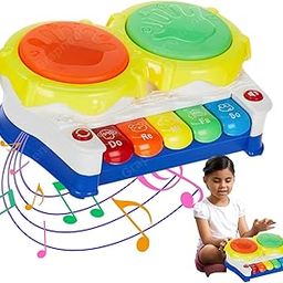 GRAPHENE Drum Piano Toy with 5 Key Piano and 2 Drum with Music and Flashing Lights Infant Musical Toy Birthday Gift for Baby Toddler and Kids Boys Girls (Pack of 1)-25