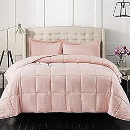 Rajasthan crafts Soft Microfibre Comforter Blanket Lightweight Reversible Quilt Duvet All Weather, 200 GSM Single Bed, Pink Color-image-48