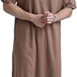 Nubel Brown Half Sleeve Thobe Jubba for Men-image-9