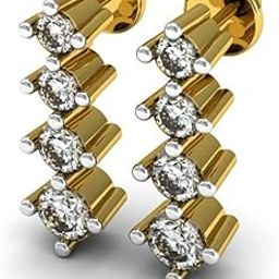 18KT Yellow Gold and Diamond Stud Earring for Women-image-67