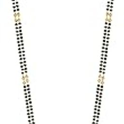 Mangalsutra For Women Girls Ladies Wife Temple South Indian Traditional 1 One Gram Gold Stylish Maharashtrian Long Chain Wati Mangal sutra Pendant Tanmaniya Black golden Nallapusalu Chains-33