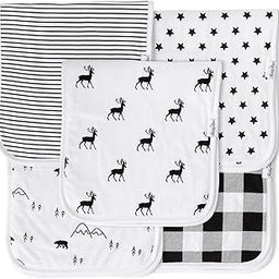 KiddyStar 5-Pack Organic Cotton Burp Cloths – Soft & Absorbent Baby Towels, Washcloths & Hand Towels | Large, Multi-Purpose Newborn Essentials for Feeding, Spit-Up & Bath Time-image-58
