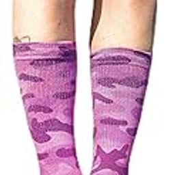 Pink Camo Large Crew Socks for Men and Women Pink-36