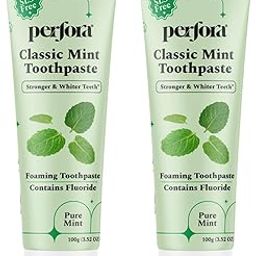 Perfora Classic Mint Toothpaste - 100g | Enamel Safe Teeth Whitening Toothpaste for Men & Women | For Strong & White Teeth | SLS, Titanium Dioxide & Sodium Saccharin Free | Pack Of 2-image-18