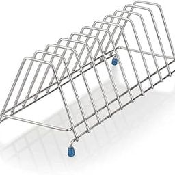 SR Stainless Steel Thali Rack, Dish Rack, Plate Stand, Dish Stand, Lid Holder Utensil Rack for Kitchen - 10 Section Plate Rack-28