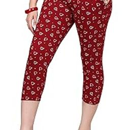 Women's Girls Cotton Printed Three Fourth Capri Shorts with Side Pockets-image-55