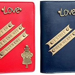 PU Leather Love Quoted Passport Covers 'Specailly for Couples for Your Loved Once||Valentines Gift|| Anniversary Gift|| Surprise Gift (Red & Blue)-image-43