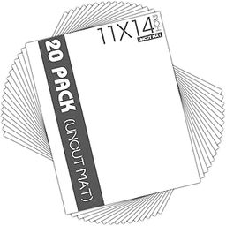 Mat Board Center, Pack of 20 11x14 Uncut Photo Mats, White Backing Boards - for Photos, Prints, Frames and More-image-40