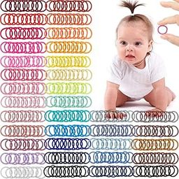 Baby Toddler Hair Ties, Multicolors Elastic Hair Ties, 2cm in Diameter No Crease Finger Hair Elastics Small Ponytail Holders Hair Ties for Kids Girls/Women's/Ladies for daily use.-picture-34