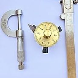 Awesome laser print vernier caliper,screw gauge with spheromiter brass disk with nickel combo pack-17