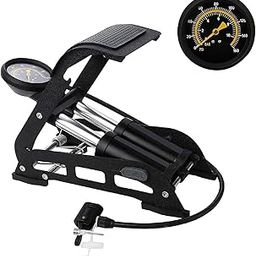 Double Cylinder Portable Foot Pump Air Tyre Inflator with Pressure Gauge for Car Tyres, Bicycle Tyres, Bike Tyres, Motorcycle Tyres, Balls, Air Mattress Inflators (Black)-image-29