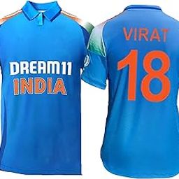 Sports Cricket Official New Latest Collar Neck India ODI Jersey Virat 18 T-Shirt 2025/26(Kid's, Boy's& Men)-image-42
