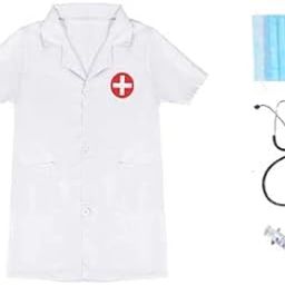 Dingo Point Half Sleeves Doctor Coat For Kids with All Accessories (Red Cross)-image-101
