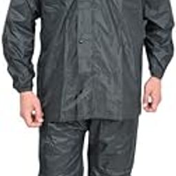 100% Waterproof (with Seam Sealed Taping) Polyester Raincoat (Jacket & Pant) with drawstring hood - XL Size - Grey Color-picture-17