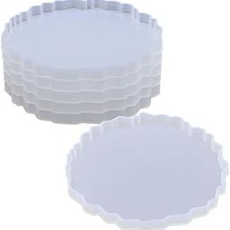 Snoogg 6 Inch Agate Resin Coaster Molds for Epoxy Resin, Geode Resin Art Coaster Mold for Epoxy Resin Casting DIY Handcrafts-15