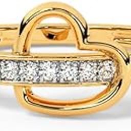 9 KT Yellow Gold In Soul Diamond Ring for Women-image-43
