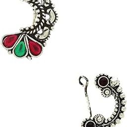 Oxidized Silver Nath|Traditional Maharashtrian Nath|Tribal Jewellery |Pressing Nath|Clip-On Nath for Women-picture-14