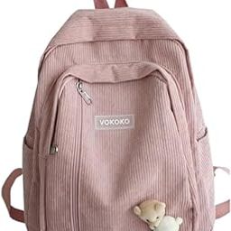 Corduroy 20L Capacity Solid Pattern Zipper Waterproof Backpack for Men and Women | Lightweight, Durable & Stylish | Black-52