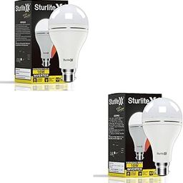 Sturlite Inverter 10W LED Emergency Bulb| Bright Rechargeable Bulb| 3Hrs Battery Backup| CRI Tech and B22 Base Energy Efficient Lighting (Pack of 2)-image-115