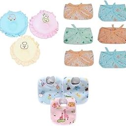 YOS TRENDZ Baby Bib 3 pc Set | Nappy 6 pc Set | Pillow Set 3 pc | Soft Cotton Essentials | Newborn Must-Have Combo | Reusable & Breathable | Gentle on Baby Skin | Ideal for Infants-image-85