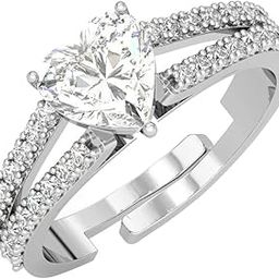 Pure 925 Sterling Silver Solitaire Finger Ring with Adjustable Band | Gift for Women Girls Wife Girlfriend | Multiple Design Options-image-24