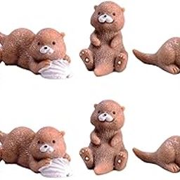 CALANDIS® 8 Pieces Miniature Otters Figurines Dollhouse Decor Dashboard Ornament'-image-6
