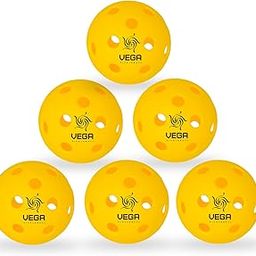 VEGA PICKLEBALL Balls Set of 6 | 26-Hole Indoor Pickleball Ball | Tournament Pickleball Ball | Durable & Balanced for All Skill Levels | Official Size & Weight, Training Balls for Kids & Adults-image-25