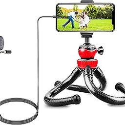 SUBTON BASICS Gorilla Tripod Mobile Stand for Phone with Flexible Legs for YouTube Vlogging Shots TikTok Reels Live| Compatible with Smartphones (Gorilla Tripod+Collar Mic)-32
