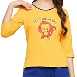Women's Cotton Printed Graphic and Text Print Top & Chic Basic Shorts Set-image-35