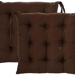 Purav Light Ultra-Soft Microfiber Chair Cushion Pads with Ties 16X16 Inch| Comfortable & Stylish Seat Pads| Perfect for Home,Office Chairs,Dining,Workspaces|Durable Sitting Support|Pack of 1|Coffee-30