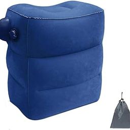 Inflatable Travel Foot Rest Pillow Portable Inflatable Push-Type Pillow for Foot Rest on Airplanes, Cars, Buses, Trains, Office Kids to Sleep on Long Flights (Blue)-picture-36