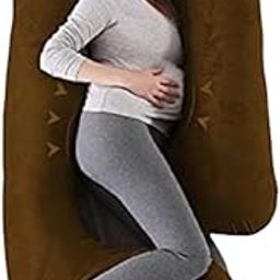 BATTOP Pregnancy Pillows Full Body Maternity Pillow for Sleeping with Washable Cover,Support for Back, HIPS, Legs, Belly for Pregnant Women|Design - 29 Colour - Brown-image-62