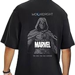 Official Marvel Merchandise Moon Knight Men's 100% Cotton 220 GSM Graphic Print Oversized Fit Round Neck T-Shirt-image-96