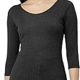 Women's Boat Neck 3/4th Sleeves Charcoal Top/Upper/Vest Thermal (#ABW-Parka-Women-3.4Th-Charcoal)-image-90