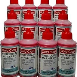 Gold Class White Board Marker Ink(100ml) (Pack of 12) (Black) | Suitable for White Board Surface |School Stationery |Easily Refill |Bold Black Color |Smudge Proof|Quick Drying |Indian Brand.-18