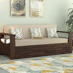 ROSLER WOODWORK Solid Sheesham Wooden Sofa Cums Bed with Mattresses for Living Room|Rosewood 3-Person Sofa Cums Bed for Bedroom Without Pillow (H-Walnut Finish)-image-51