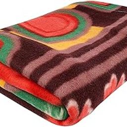 BREVARD Single Bed Woolen Fabric Printed Design Quilt Cover/Duvet Cover/Rajai Cover/Blanket Cover for Winter (60x90 Inches, Multicolor)-image-48