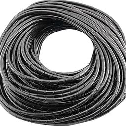 DGZZI Spiral Cable Wrap 4mm 25m Black Spiral Wrap Cable Binding Tidy Leads for TV PC Home Cinema CCTV Wires-image-34