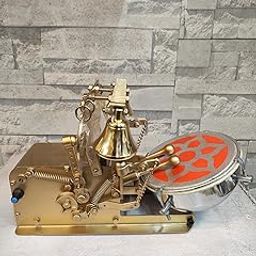 Automatic Electric Mini Aarti Machine with Nagara & 2 Bells & 2 Zalar(Golden Colour) 6 inch Size for Home/Temple Satsang/Pooja Room With Adaptor-picture-1