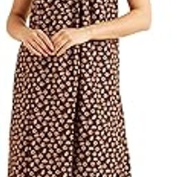 Women's Cotton Blend Maxi Modern Nightgown (OCW-2713 Brown M)-image-3