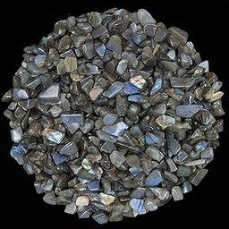 HindCraft Labradorite Small Tumbled Chips Stone Gemstone Chips Crushed Pieces Stones Crystal Chips Jewelry Making Garden Aquarium Vase Plant Fountain Home Decoration Wishing Bottles (250 Gram)-14