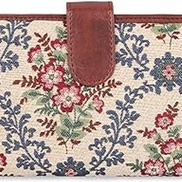 Voyage Vault Series Tapestry Fabric & Faux Leather Unisex Dual Passport Wallet Travel Document & Cash Organizer with Multiple Card Holder Slots (Pink-Floral)-14